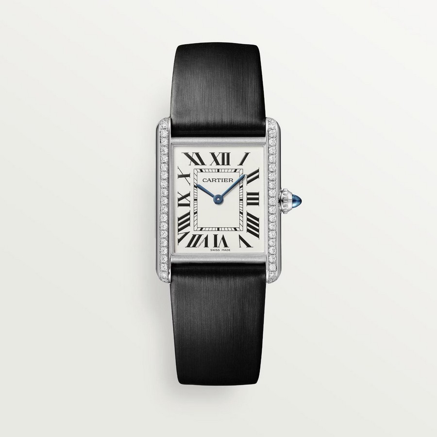 Đồng Hồ Cartier Tank Must Watch Large Nữ Đen Trắng